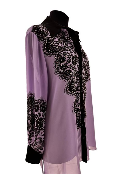 Chiffon shirt with contrasting print and appliqués GAI MATTIOLO | shirts | LV1021UNIC